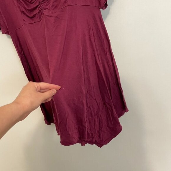 TORRID 1 Plus Size Babydoll Super Soft Ruched Sweetheart Neck Sharkbite Hem Top - Picture 10 of 16